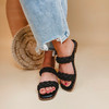 Don't Get It Twisted Sandal by Corkys - Black Rhinestones