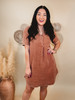 Yours Truly Mineral Washed Dress - Wooden