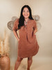 Yours Truly Mineral Washed Dress - Wooden