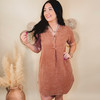 Yours Truly Mineral Washed Dress - Wooden