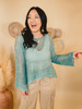 You're The Reason Knit Crochet Sweater - Dusky Teal
