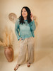 You're The Reason Knit Crochet Sweater - Dusky Teal