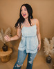 Close To You Washed Denim Babydoll Tank