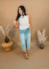 Feel So Close Distressed Front Slit Denim Maxi Skirt - Light Wash