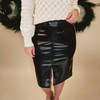 Come Back Faux Leather Skirt - Black