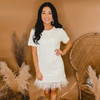Delightfully In Love Feather Dress - White
