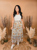 Give Into This Paisley Print Maxi Skirt - Cream 