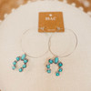 Squash Blossom Turquoise Hoop Earrings