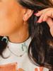 Squash Blossom Turquoise Hoop Earrings