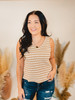Life Is A Dream Striped Tank - Taupe