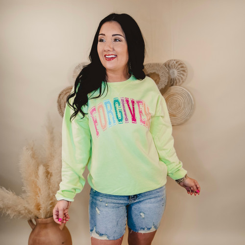 Forgiven Neon Dyed Sweatshirt - Lime