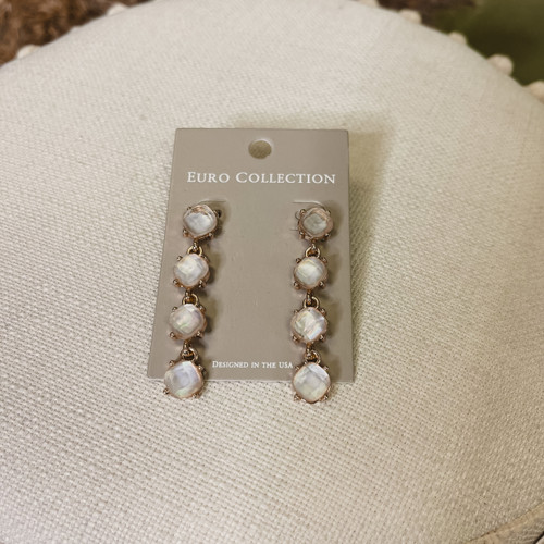 All On You Stone Drop Earrings - White