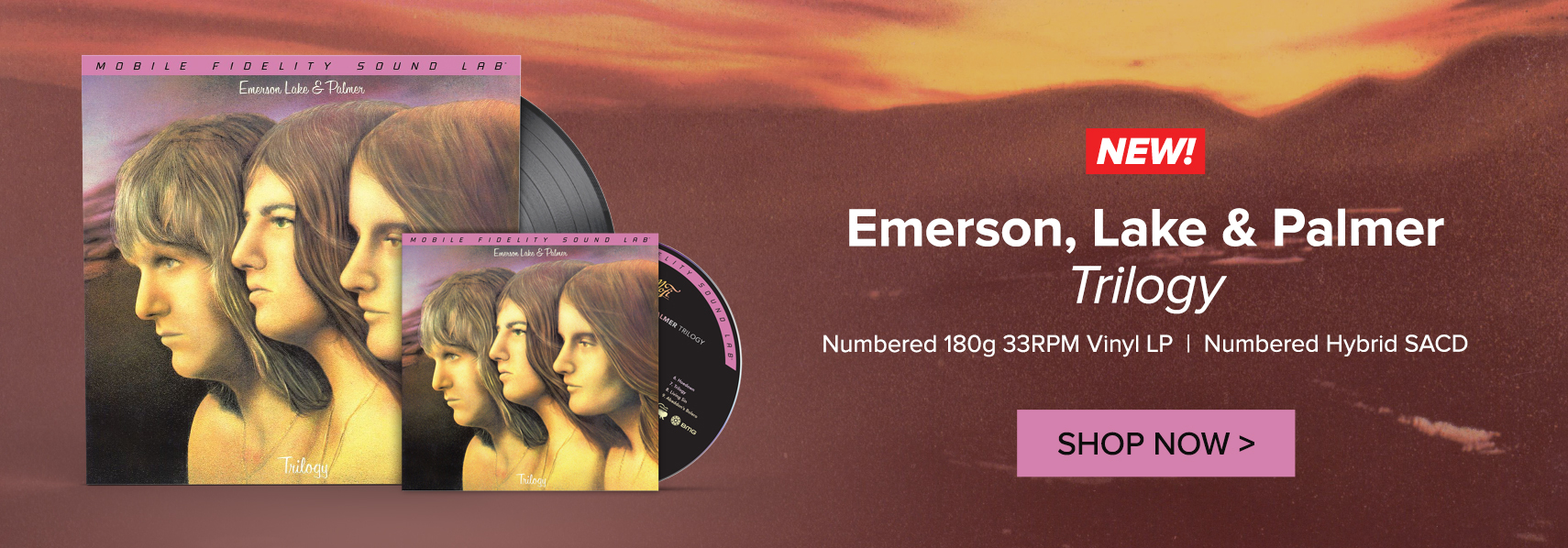 NEW! Emerson, Lake &amp; Palmer Trilogy Numbered 180g 33RPM Vinyl LP Numbered Hybrid SACD Shop Now