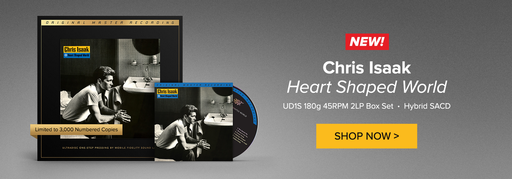 NEW! Chris Isaak Heart Shaped World U1DS 180g 45RPM Vinyl 2LP Box Set - Numbered Hybrid SACD SHOP NOW