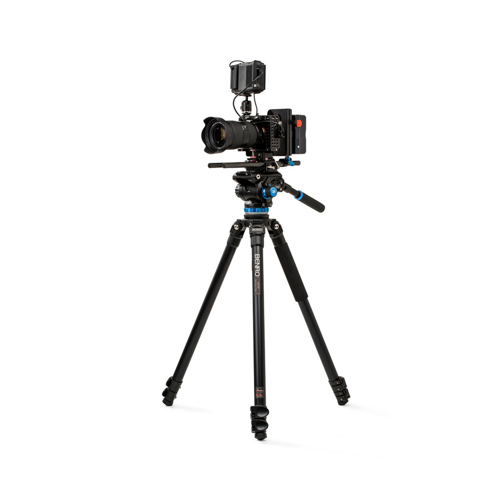 A373F Series 3 Aluminum Video Tripod with S6 PRO Flat Base Fluid Video Head
