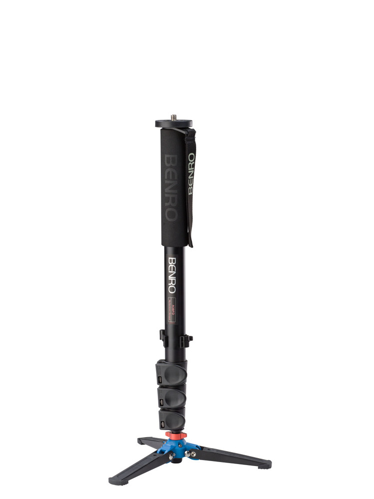 A38FD Series 3 Aluminum Monopod with Locking 3-Leg Base - 4 Leg Sections, Flip Lock Leg Release