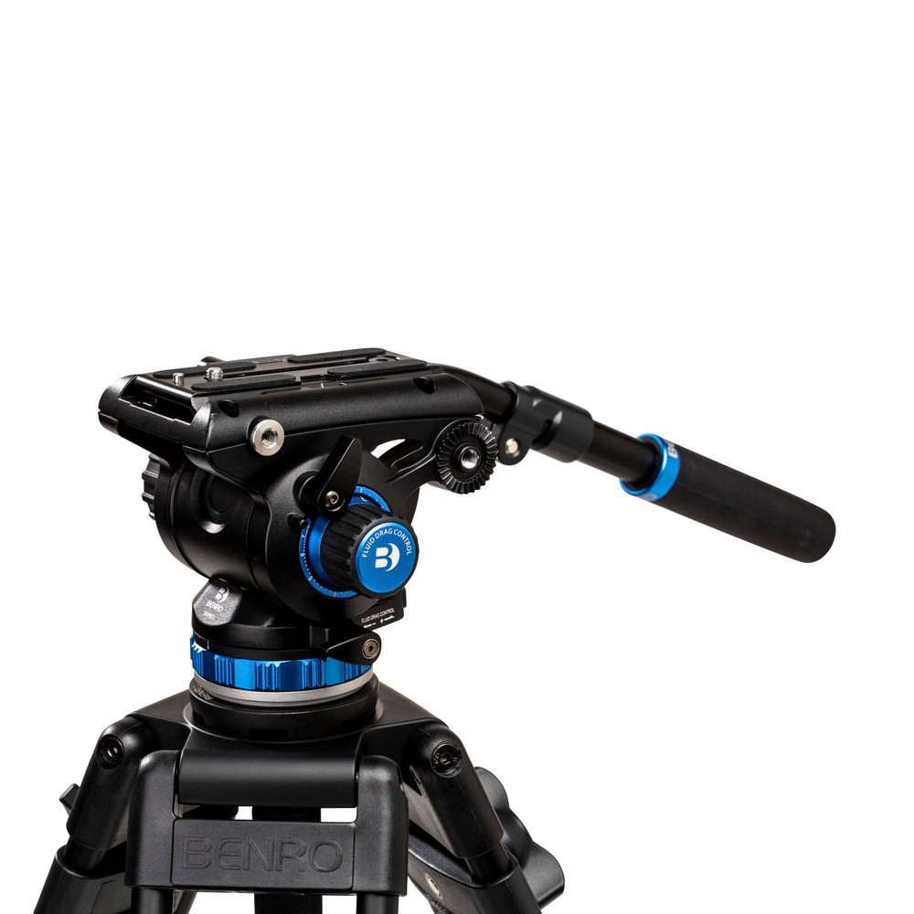 A573T Dual-Tube Aluminium Video Tripod & S6PRO Head-75mm Half Ball Adapter, 3 Leg Sections, Twist Lock