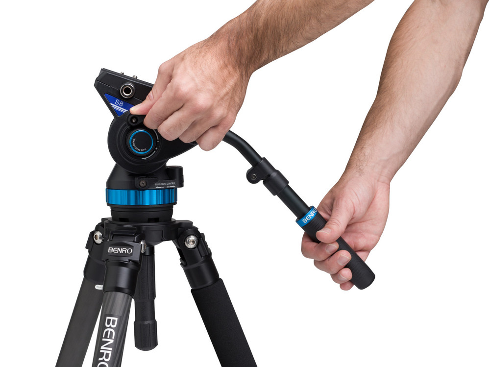 S8 - 8Kg Video Head (Stepped - 0, 2.5Kg, 5.0Kg, 8Kg) [+90°/-70° Tilt Range]