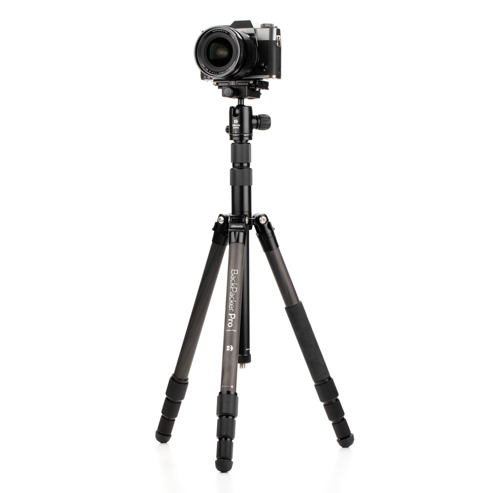 MeFOTO BackPacker PRO Carbon Fiber Travel Tripod with Photo Ball Head, Black