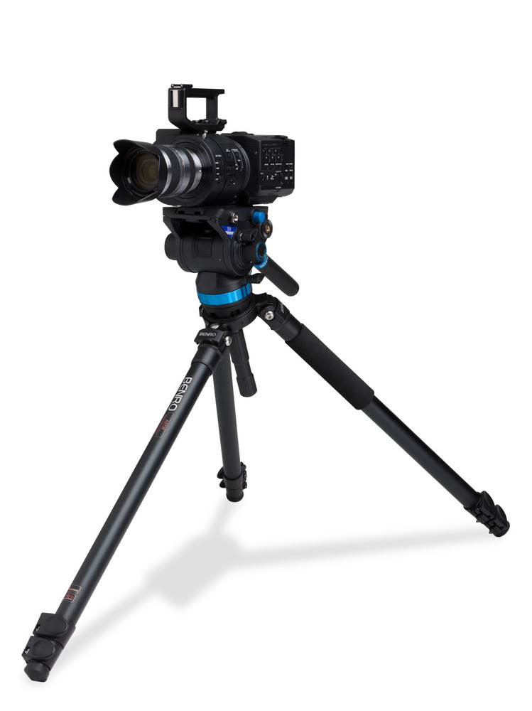 A373F Series 3 AL Video Tripod & S8 Head - 75mm Half Ball Adapter, 3 Leg Sections, Flip Lock Leg Release