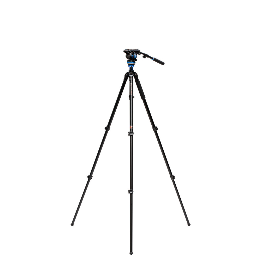 A2573F Aluminium Video Tripod with S6 PRO Flat Base Fluid Video Head