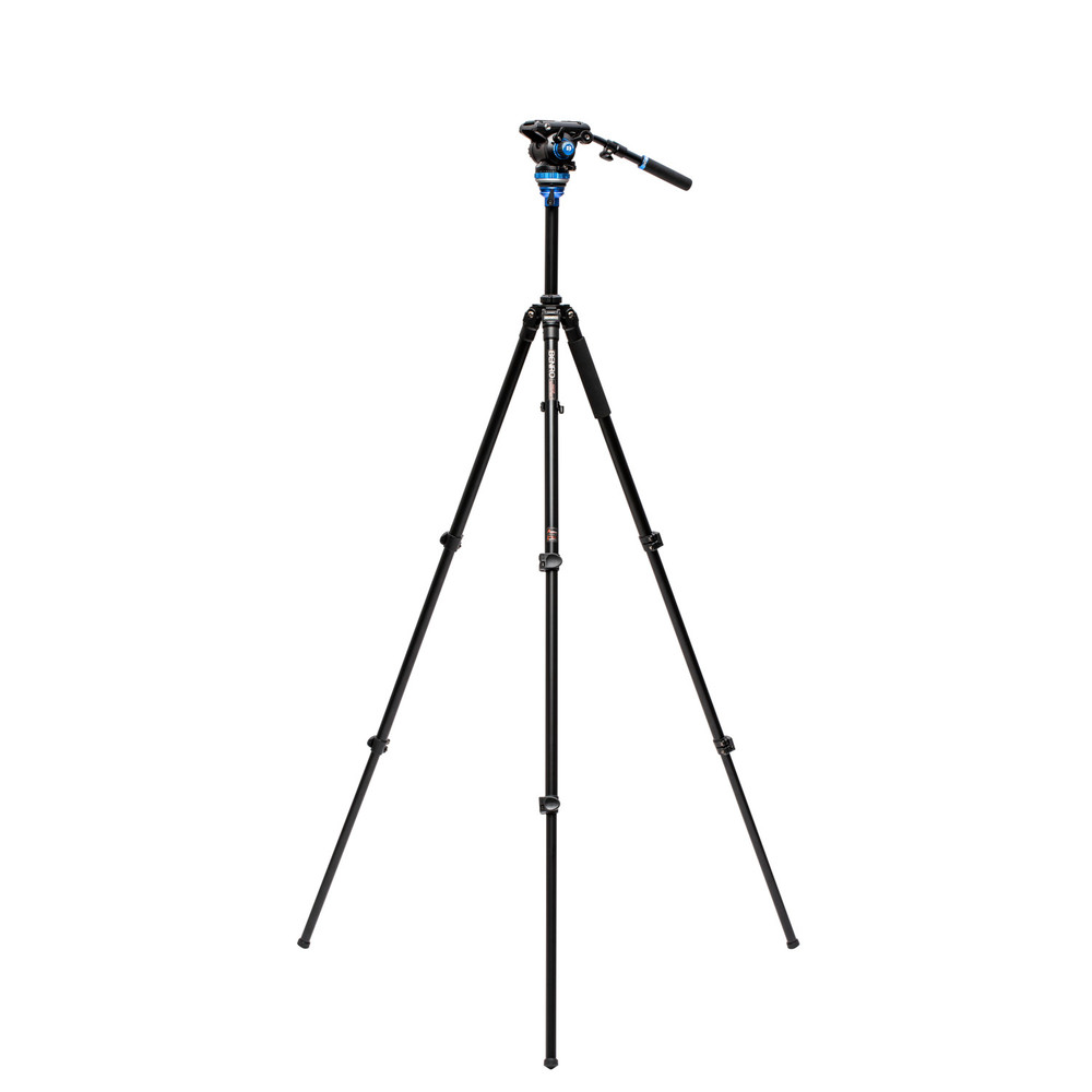 A2573F Aluminium Video Tripod with S6 PRO Flat Base Fluid Video Head (Open Box)