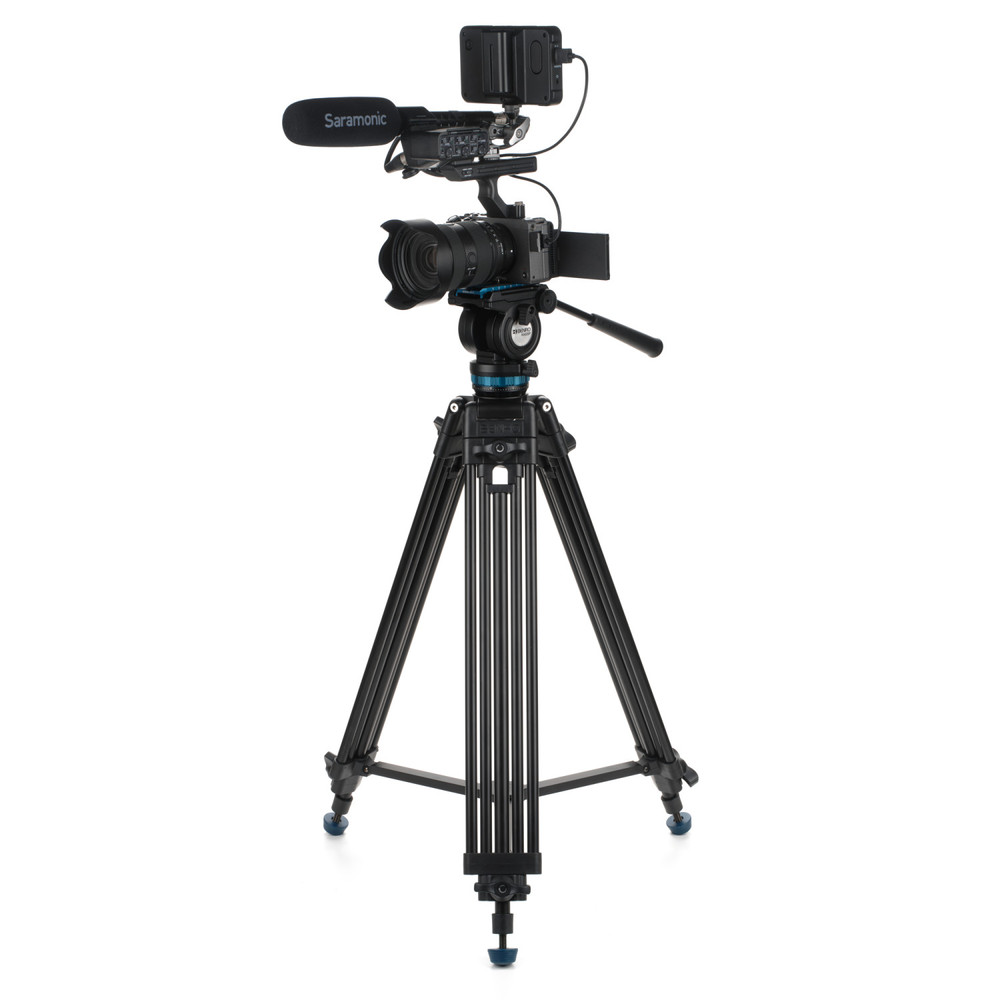KH25PC Video Tripod with Head, 15lb Payload, Continuous Pan Drag, Anti-Rotation Camera Plate (KH25PC)