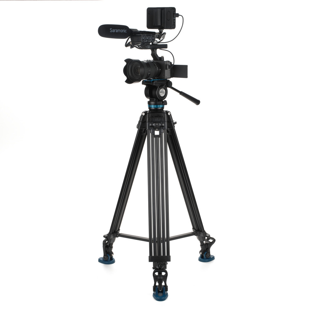 KH26PC Video Tripod with Head, 15lb Payload, Continuous Pan Drag, Anti-Rotation Camera Plate (KH26PC)