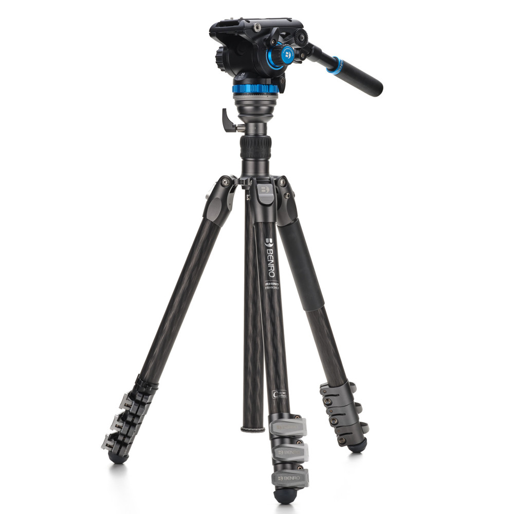Benro Rhino CF 3 Series, 4 Section Tripod/Monopod FRHN34C with Flip Locks and S6PRO Video Head Benro Rhino CF 3 Series, 4 Section Tripod/Monopod FRHN34C with Flip Locks and S6PRO Video Head