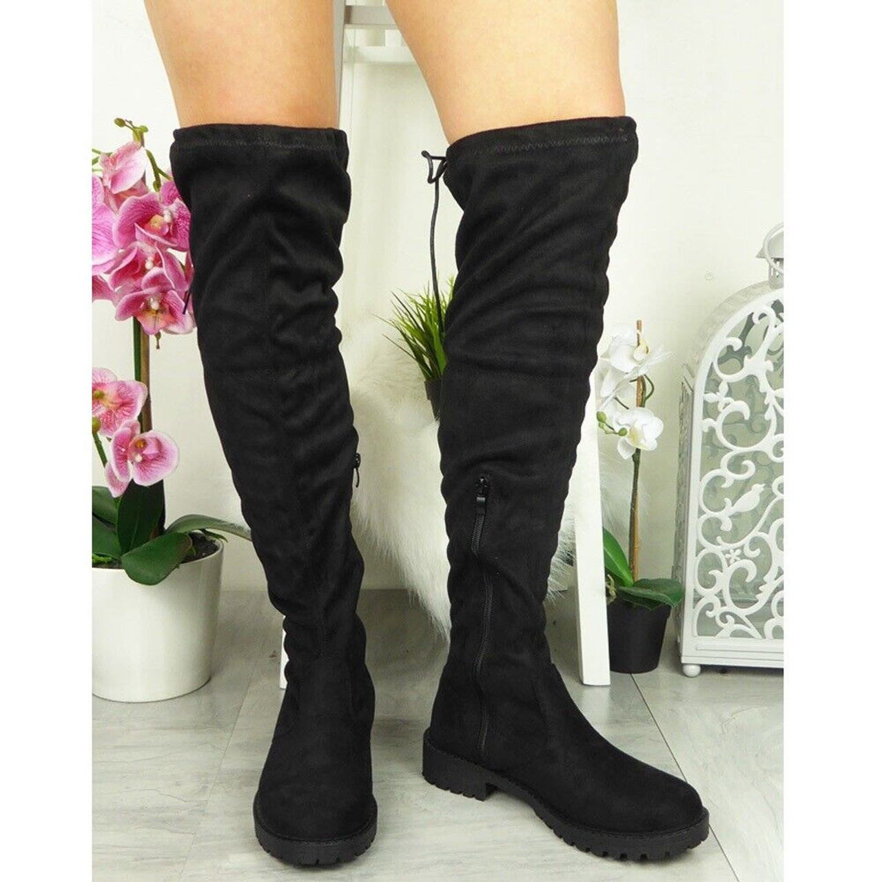 Tie up thigh high on sale boots