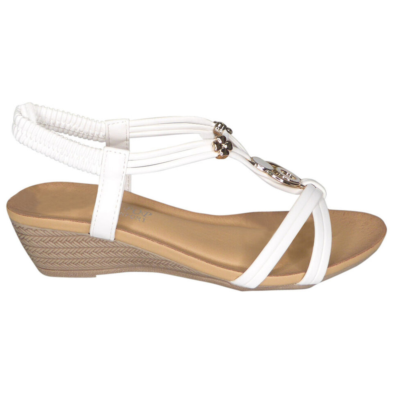 Ladies hot sale white wedges