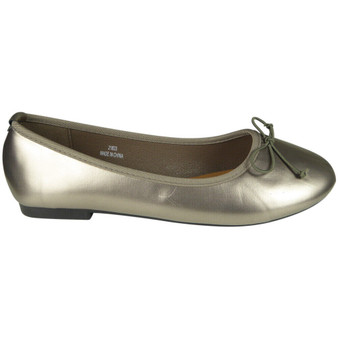 BILLY Pewter Ballerina Slip On Flat Shoes