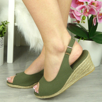 Olive sales wedge sandals