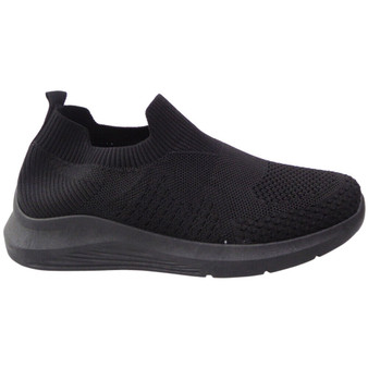 MERGOT Black Sock Slip On Jogging Trainers Shoes