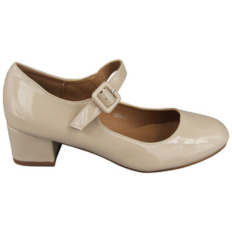 BIANCA Nude Dance Court Dolly Buckle Casual Shoes 