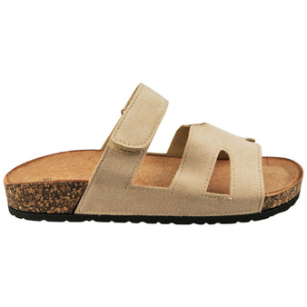 ASHLYN Beige Grip Beach Lounge Comfy Mules Sandals