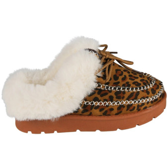 MILANI Leopard Slip On Faux Fur Lined Warm Outdoor Slippers 