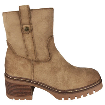 Copy of LILLY Camel Faux Suede Comfy Zip Heel Warm Lined Grip Ankle Boots 