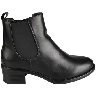 HONORA Black Ankle Zip Comfy Grip Warm Lined Boots