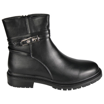 HAVEN Black Faux Leather Zip Casual Comfy Winter Boots