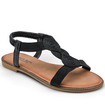 RYLEE Ladies Black Slingback Comfort Stylish Summer Sandals