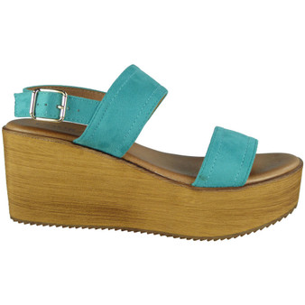 Makayla Blue Sling Back Buckle Sandals