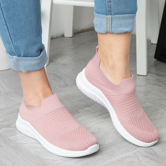 JESSIE Pink Slip On Comfy Running Shoes