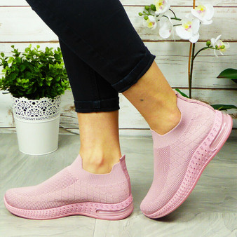Jacob Pink Slip On Jogging Gym Trainers
