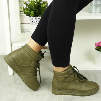 EILY Green Trainers Sneakers Comfy Boots 