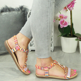 RYLI Multi Summer Bling Strappy Sandals