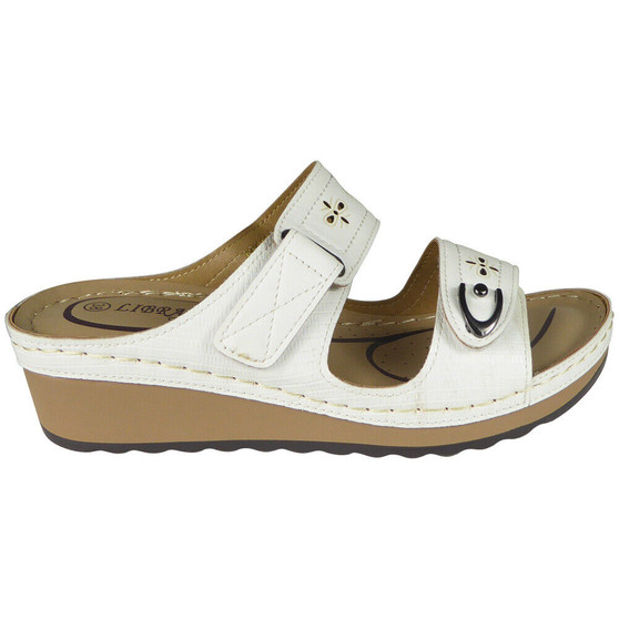 BREDNY White Wedges Light Comfy Cushioned Sandals