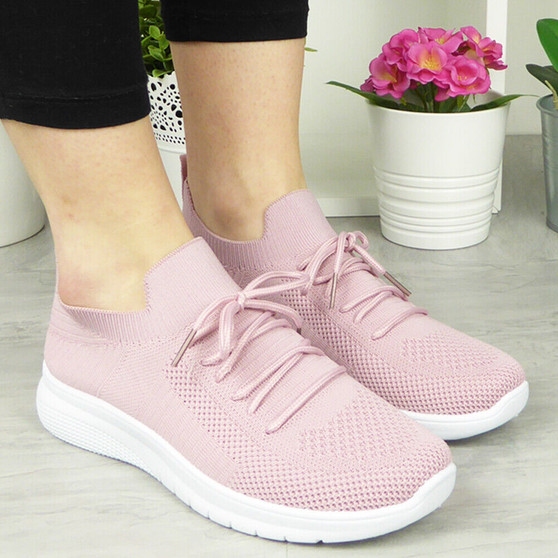 STELLA Pink Slip On Jogging Gym Trainers