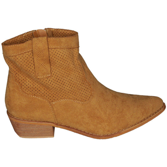 ANEMO Camel Ankle Cowboy Pointy Western Zip Boots