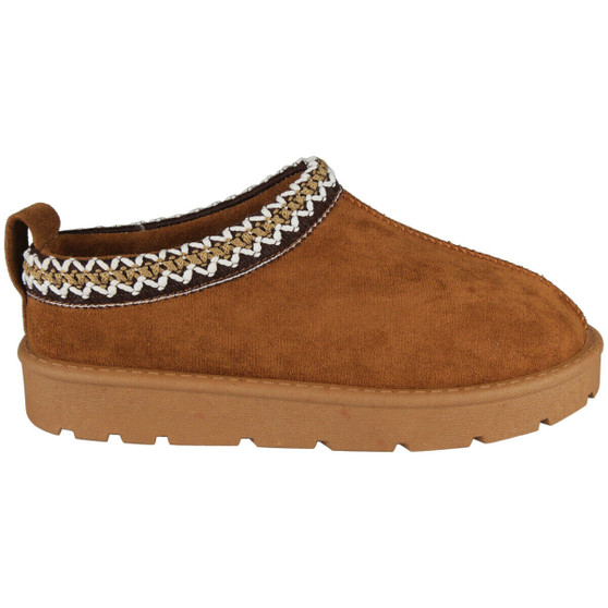 GIORGIA Chestnut Slippers Warm Faux Fur Boots